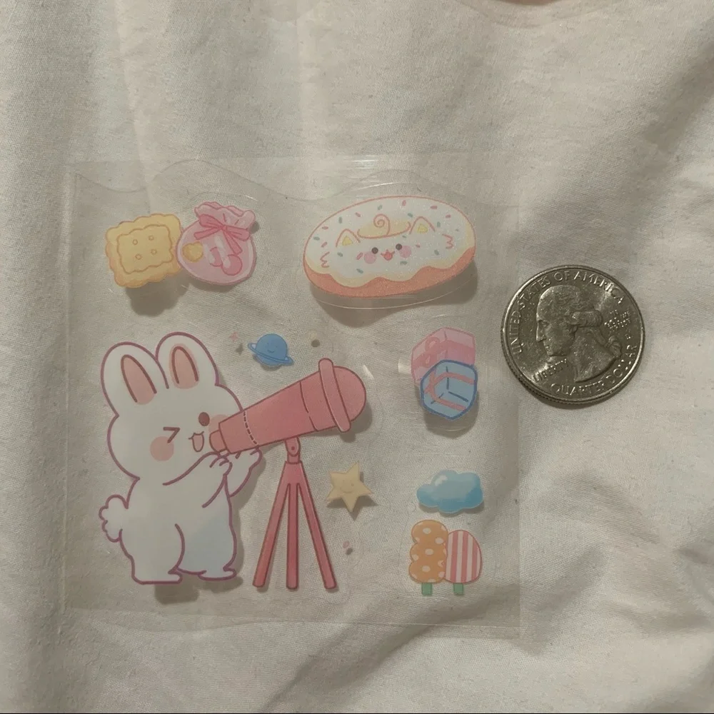 Box of 32 Small Sticker Sheets with a Clear Background
